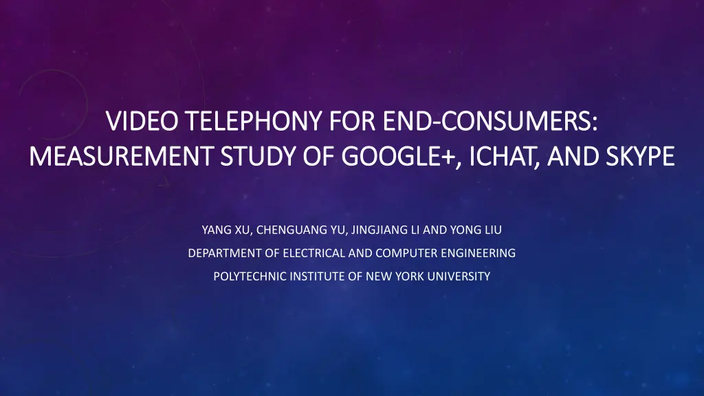 video telephony for end video telephony n.w