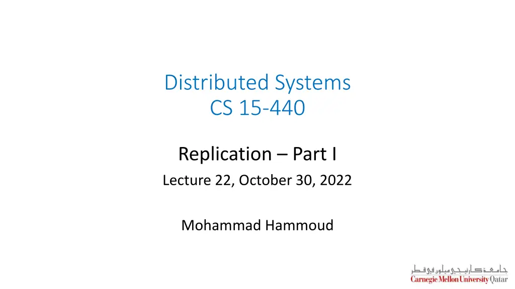 distributed systems cs 15 440 n.w