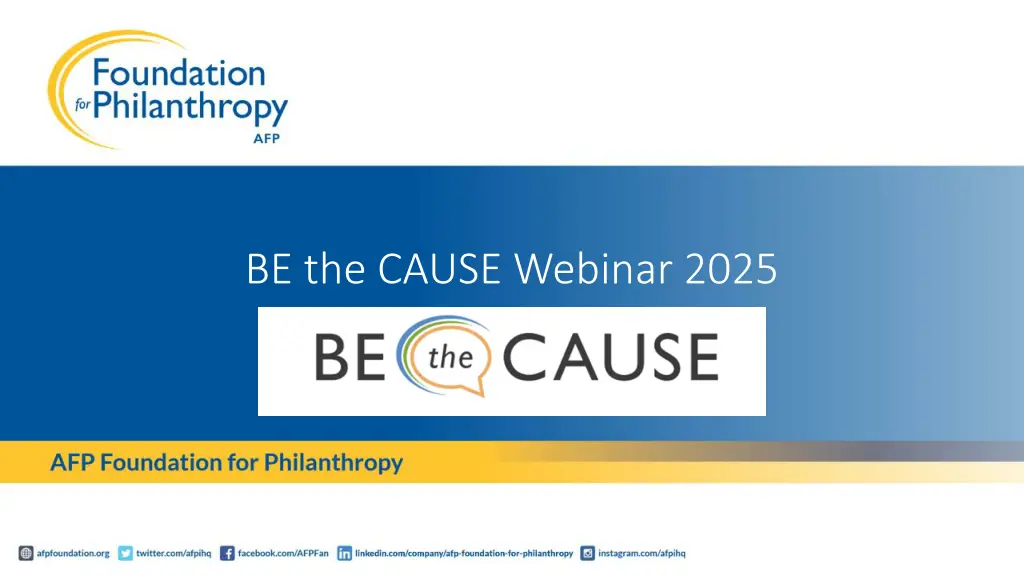 be the cause webinar 2025 n.w