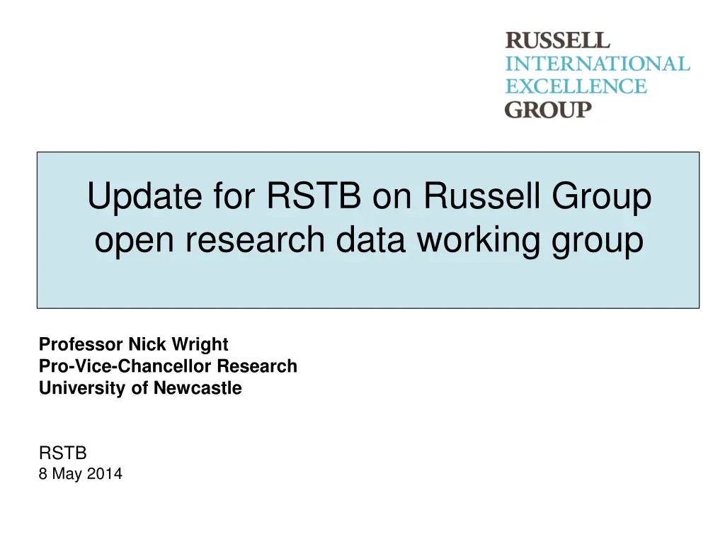 update for rstb on russell group open research n.w