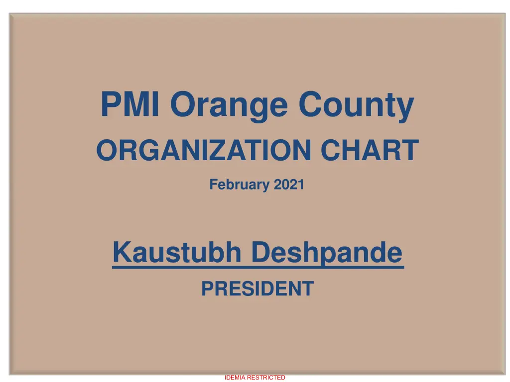 pmi orange county organization chart n.w