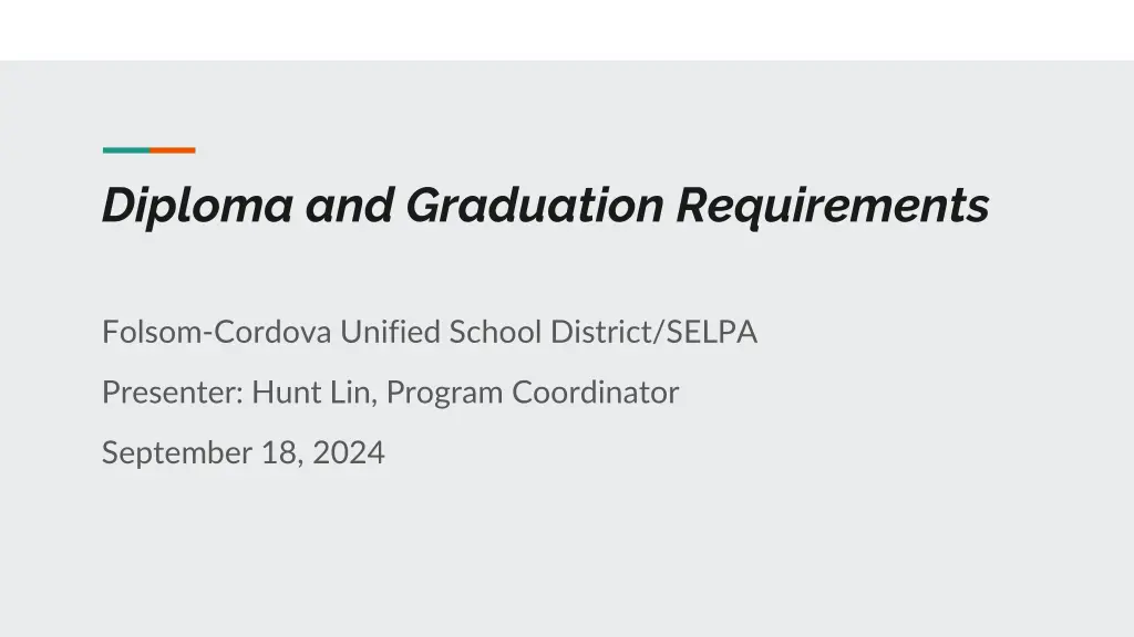 diploma and graduation requirements n.w