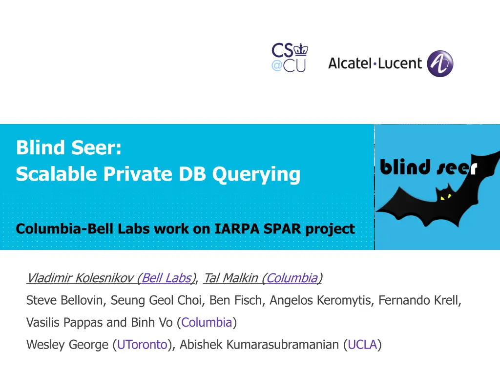 blind seer scalable private db querying n.w