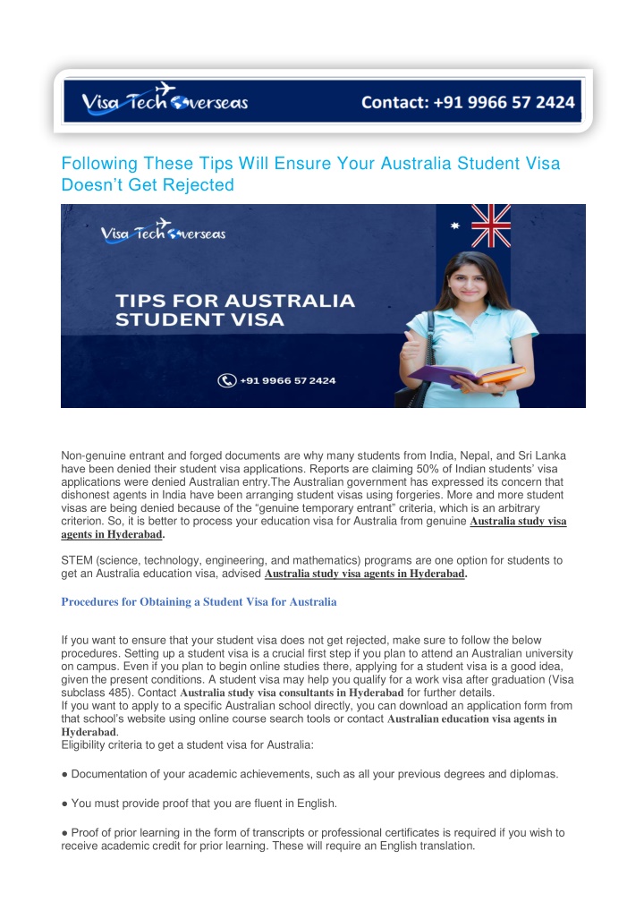 following these tips will ensure your australia n.w