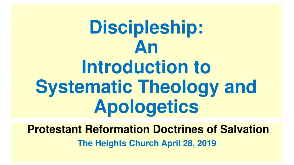 discipleship an introduction to systematic n.w