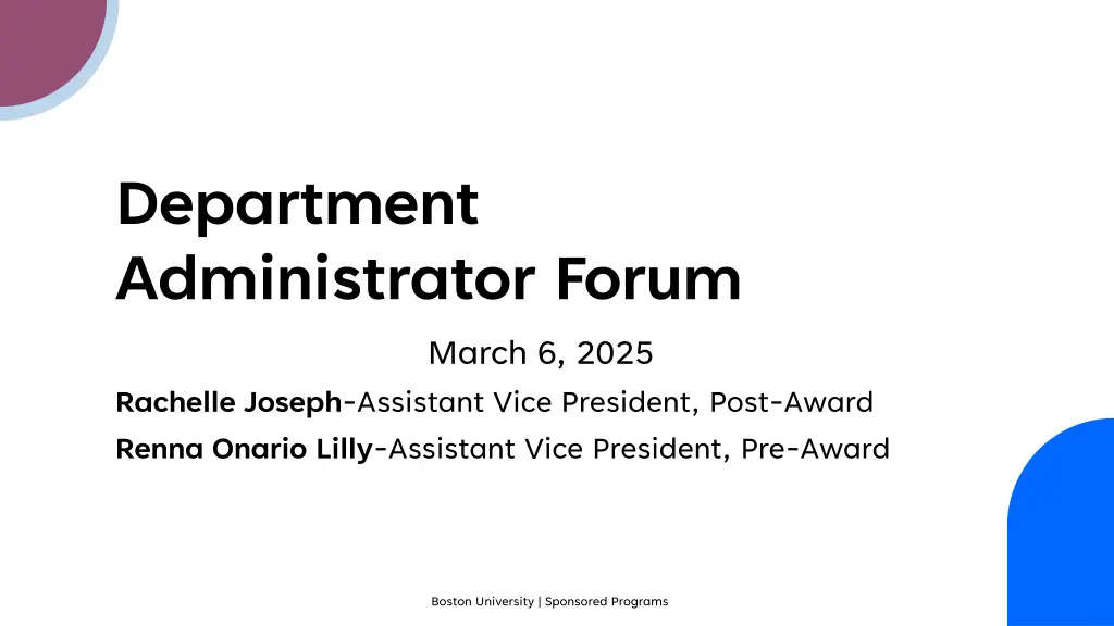 department administrator forum march 6 2025 n.w
