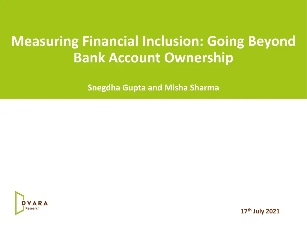 measuring financial inclusion going beyond bank n.w