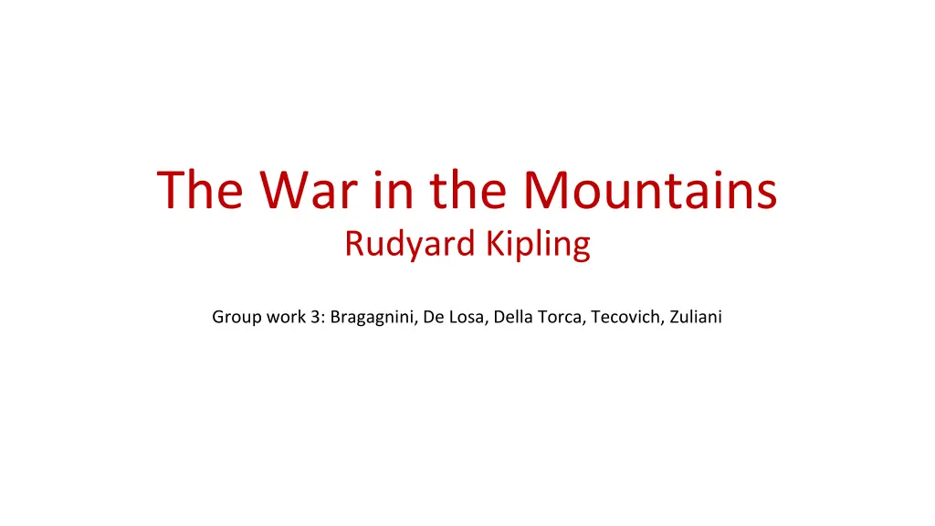 the war in the mountains rudyard kipling n.w