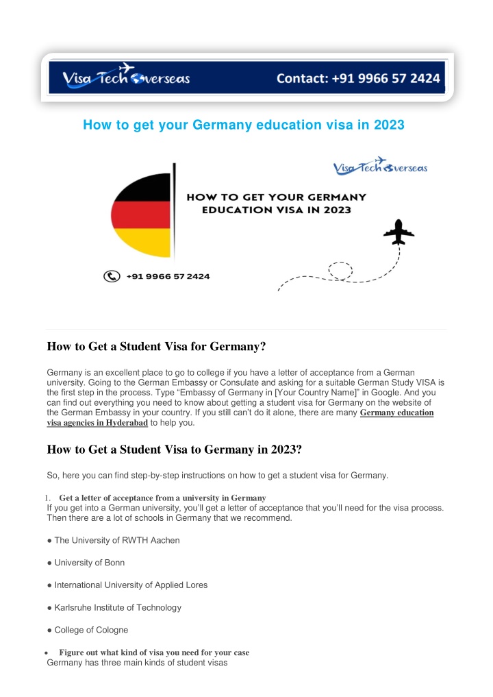 how to get your germany education visa in 2023 n.w