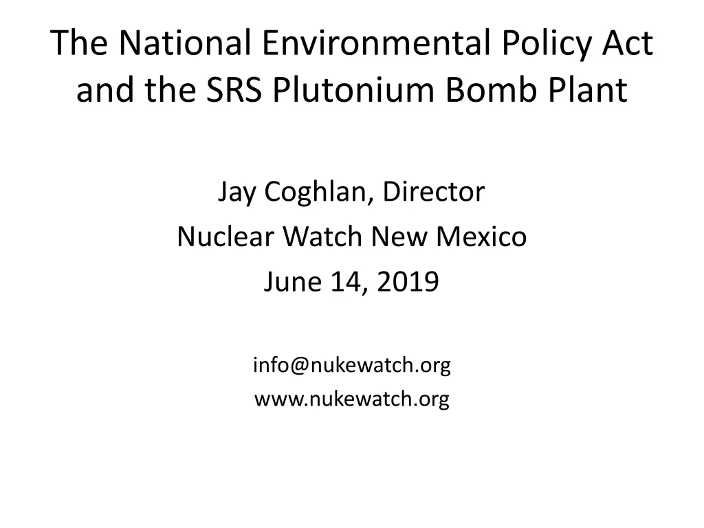 the national environmental policy n.w