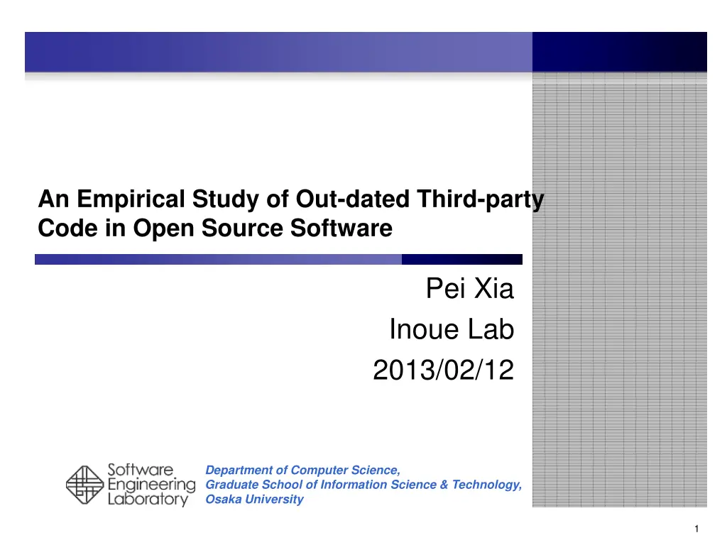 an empirical study of out dated third party code n.w