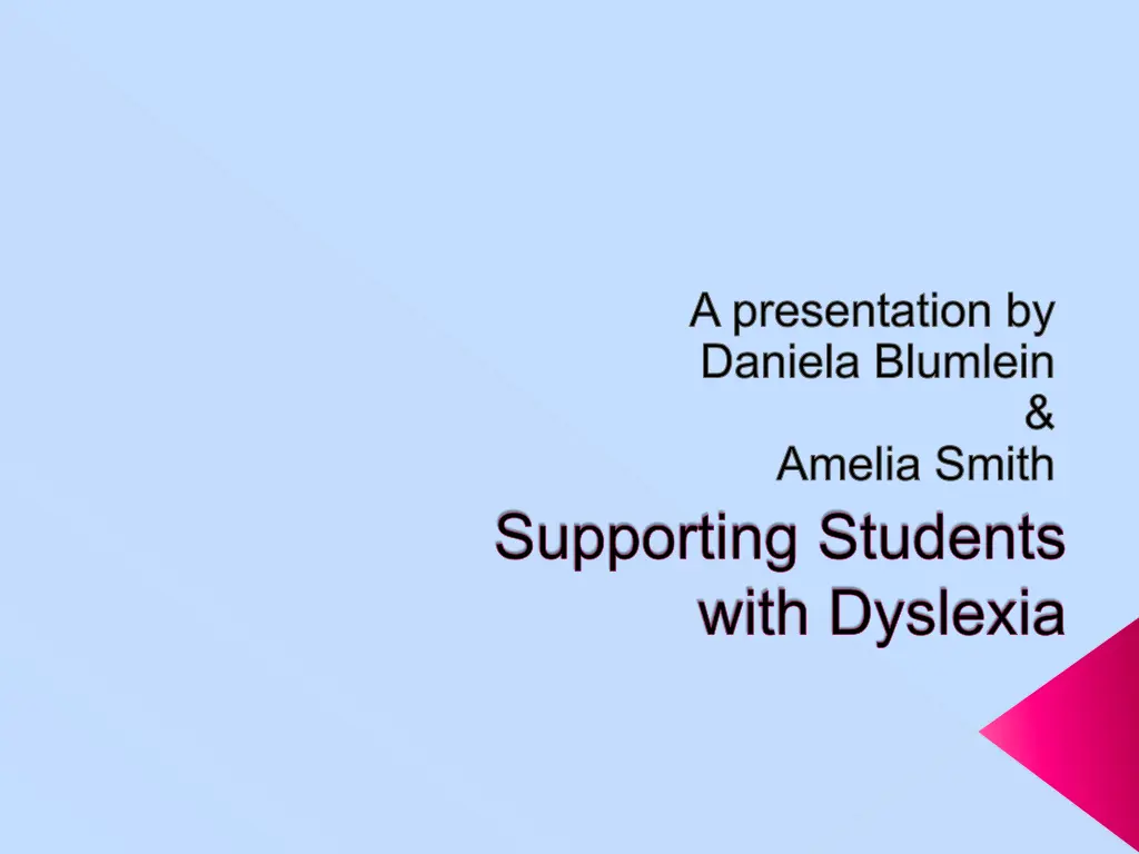 a presentation by daniela blumlein n.w