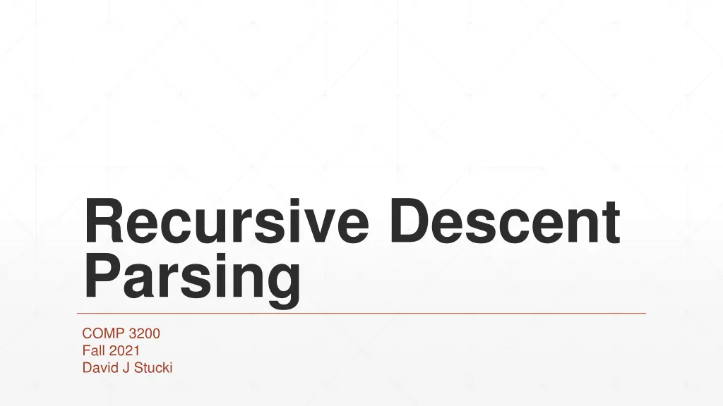 recursive descent parsing n.w