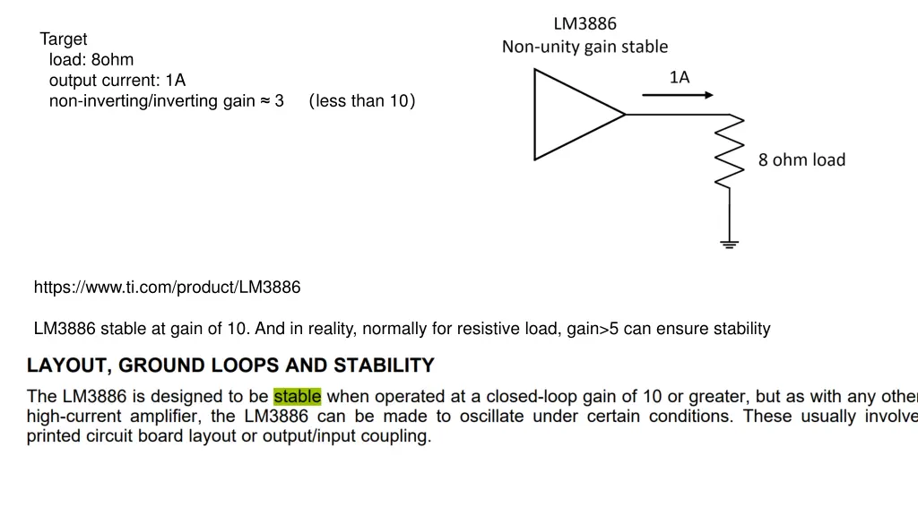 target load 8ohm output current 1a non inverting n.w
