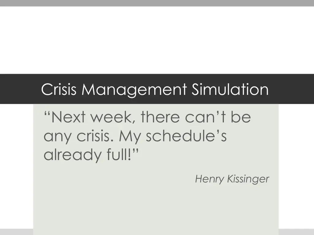 crisis management simulation n.w