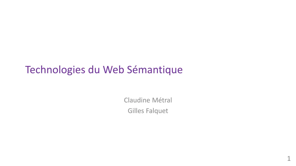 technologies du web s mantique n.w