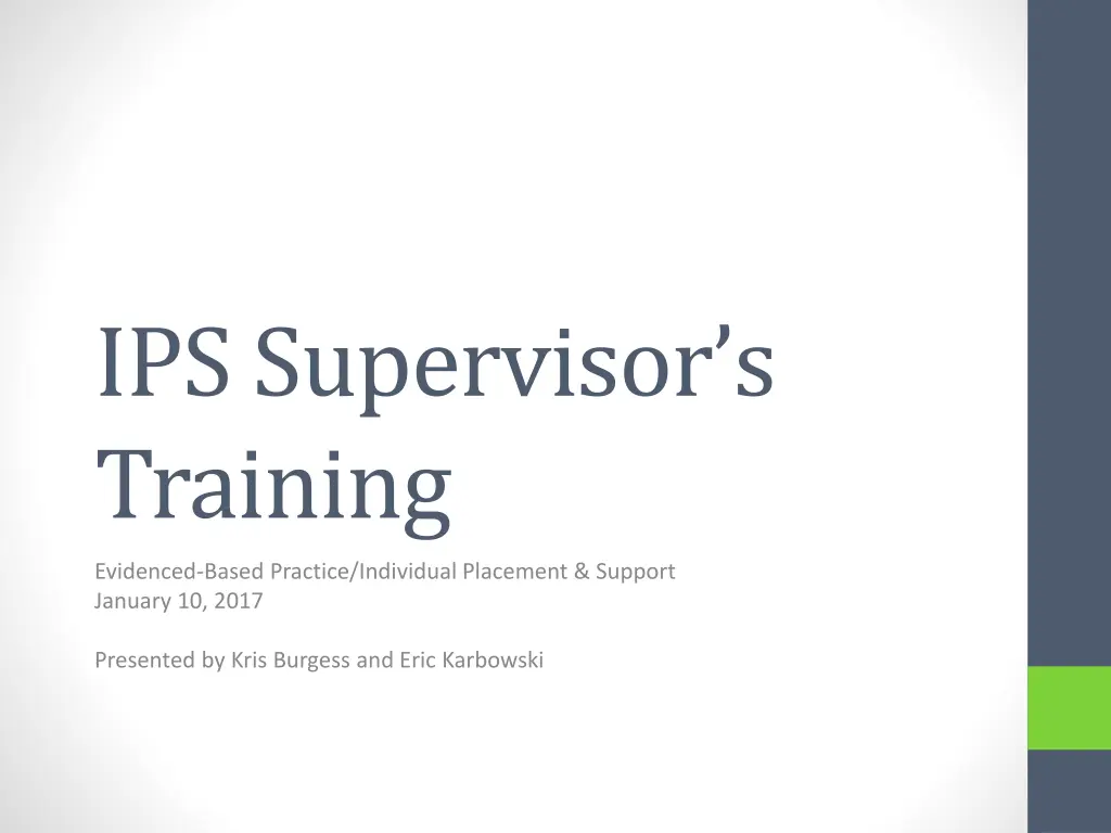 ips supervisor s training n.w
