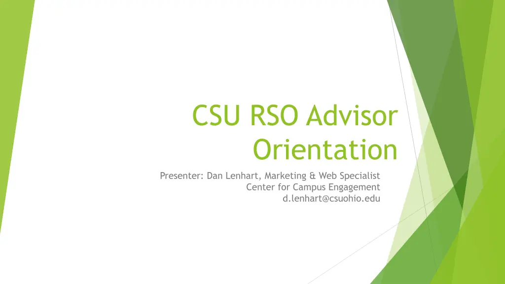 csu rso advisor orientation presenter dan lenhart n.w