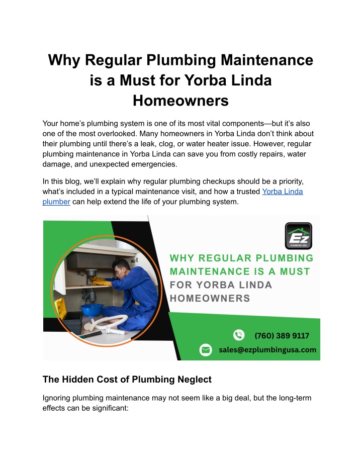 why regular plumbing maintenance is a must n.w