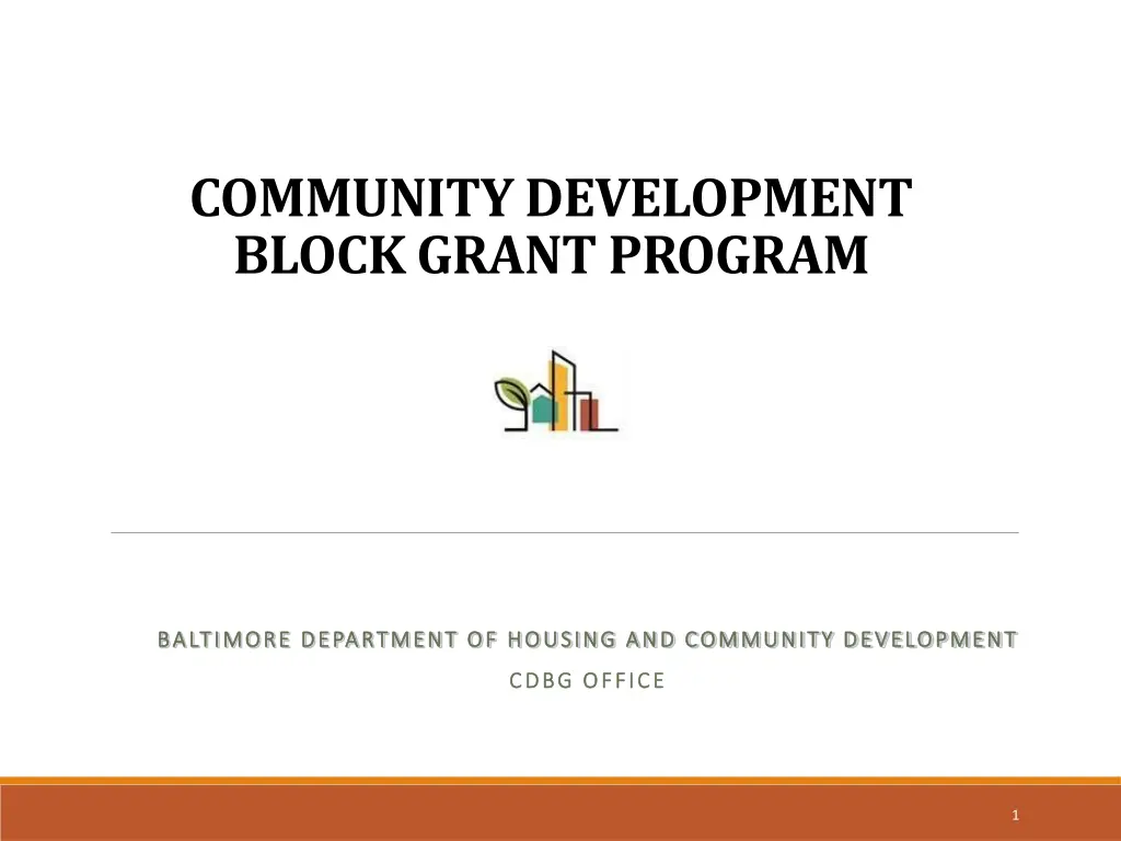 community development block grant program n.w