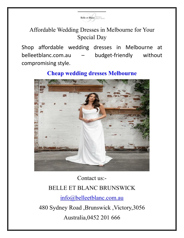 affordable wedding dresses in melbourne for your n.w
