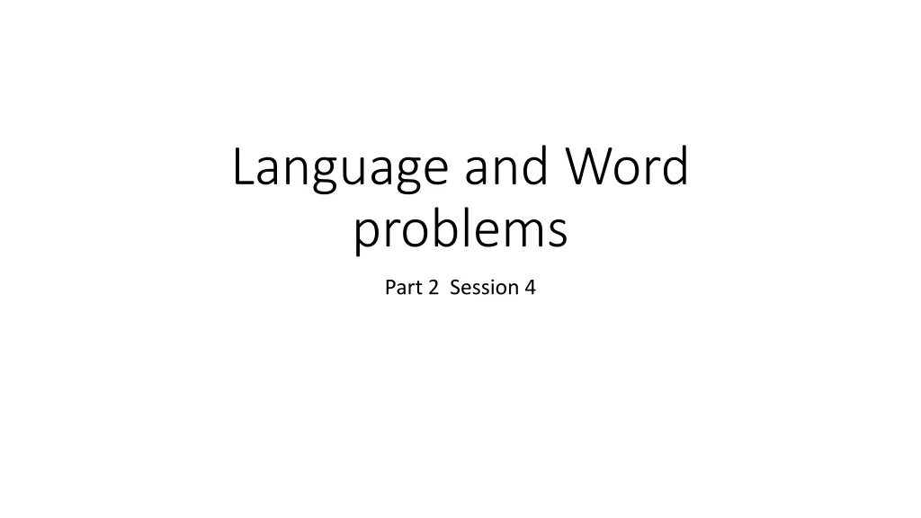 language and word problems n.w