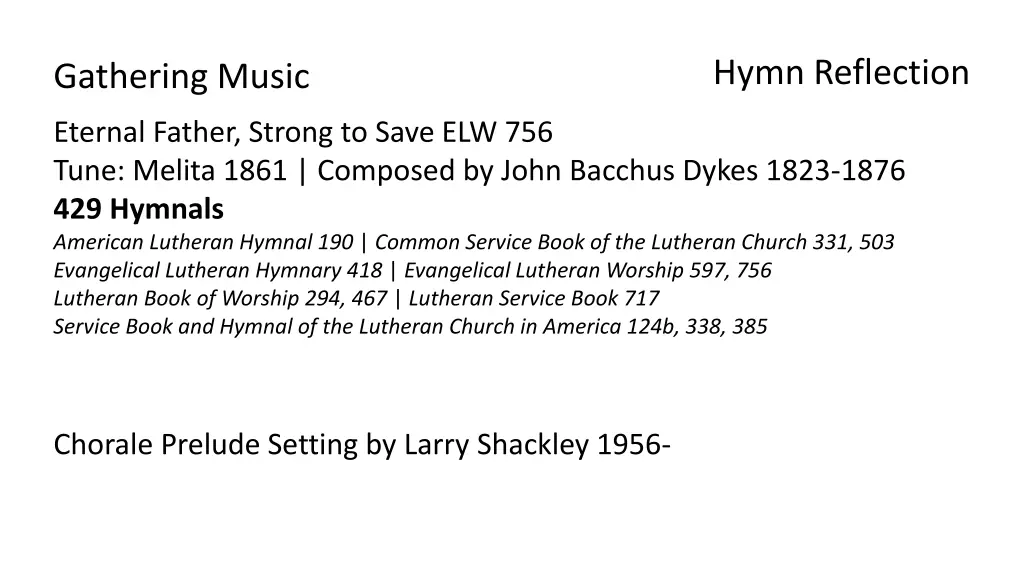 hymn reflection n.w