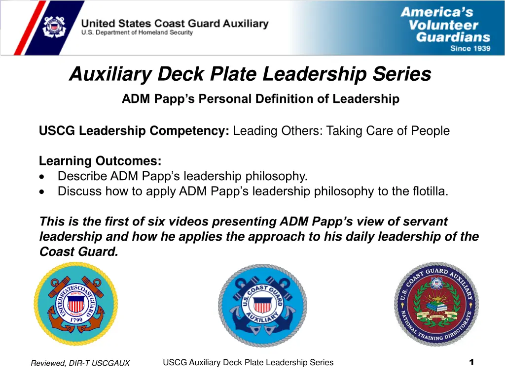 auxiliary deck plate leadership series n.w