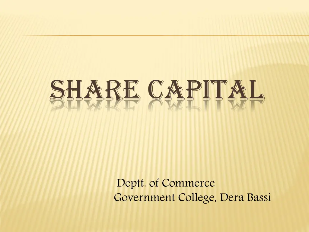 share capital n.w