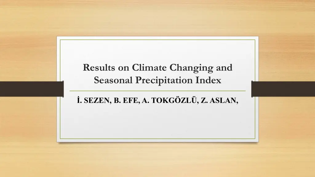 results on climate changing and seasonal n.w