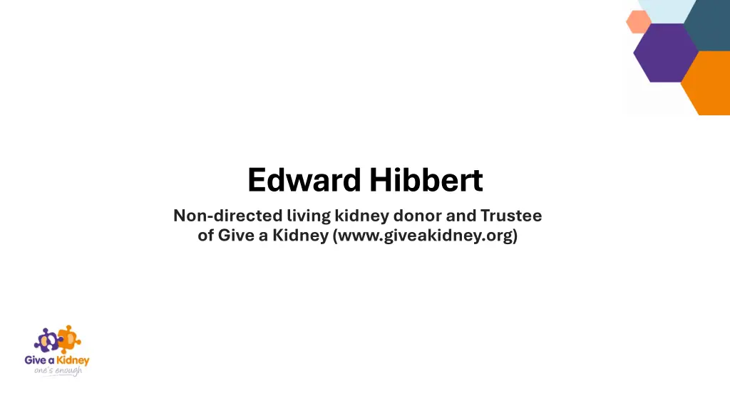 edward hibbert non directed living kidney donor n.w