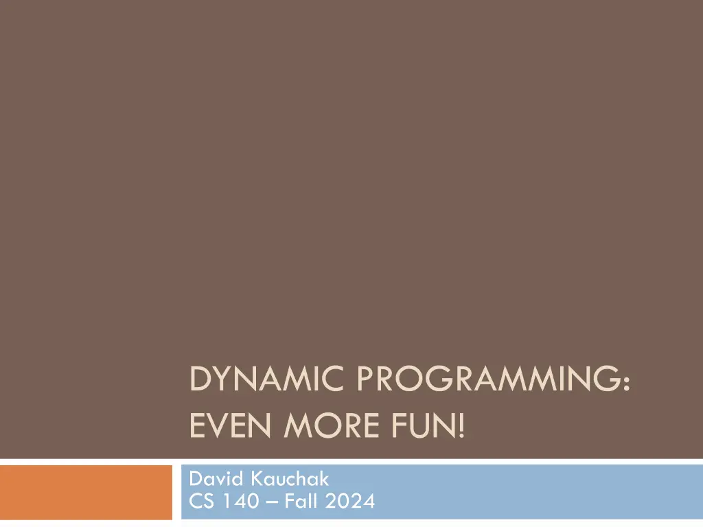 dynamic programming even more fun n.w