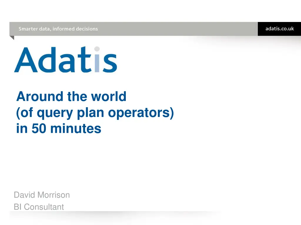 around the world of query plan operators n.w