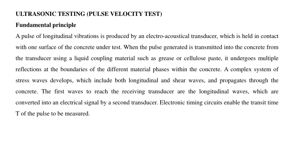 ultrasonic testing pulse velocitytest n.w
