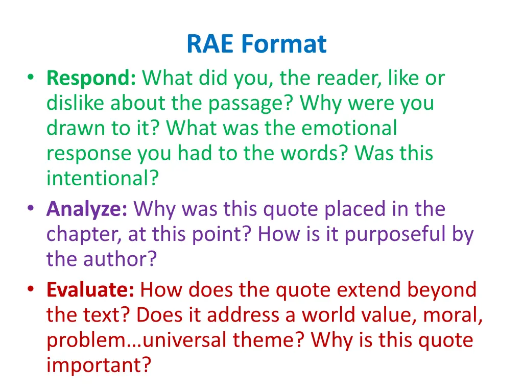 rae format n.w