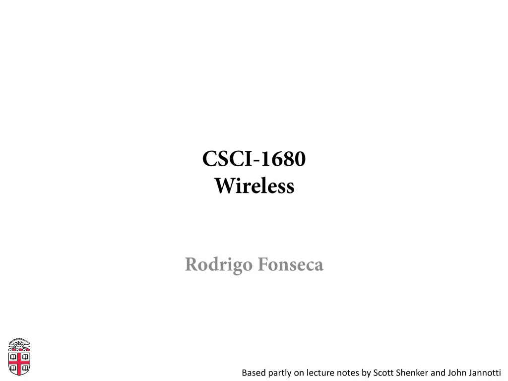 based partly on lecture notes by scott shenker n.w