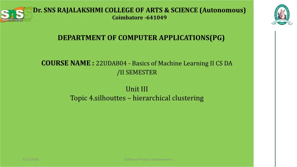 dr sns rajalakshmi college of arts science n.w