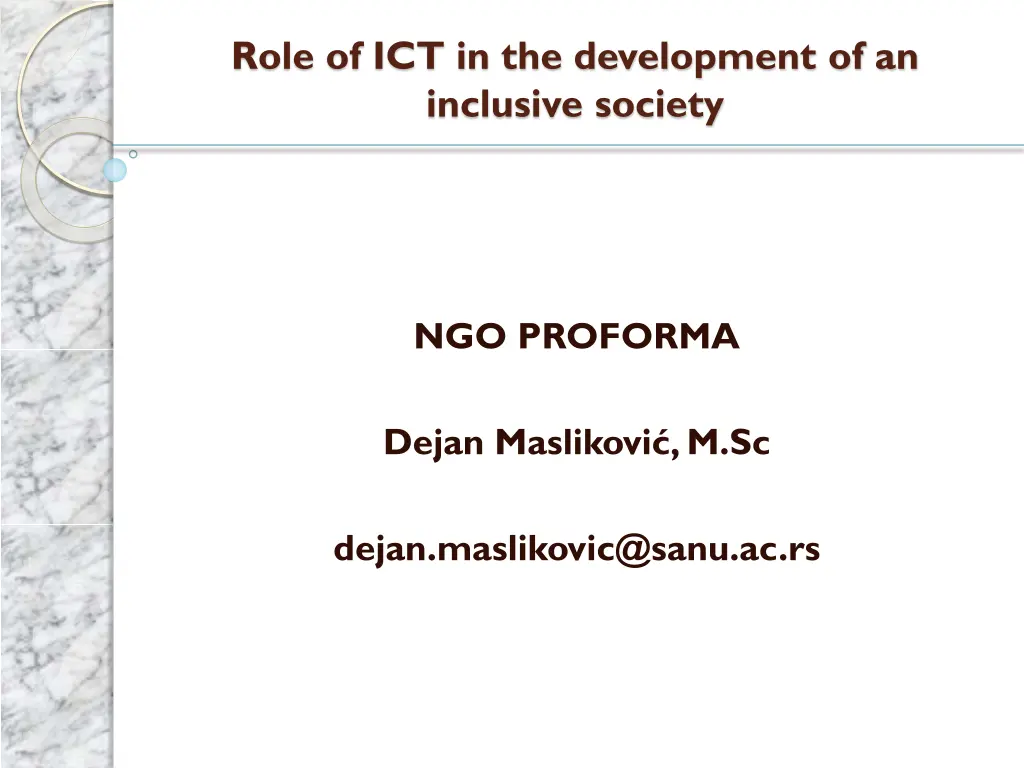 role of ict in the development of an inclusive n.w