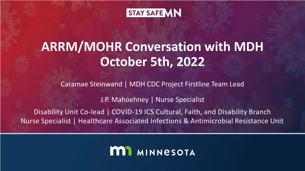 arrm mohr conversation with mdh october 5th 2022 n.w