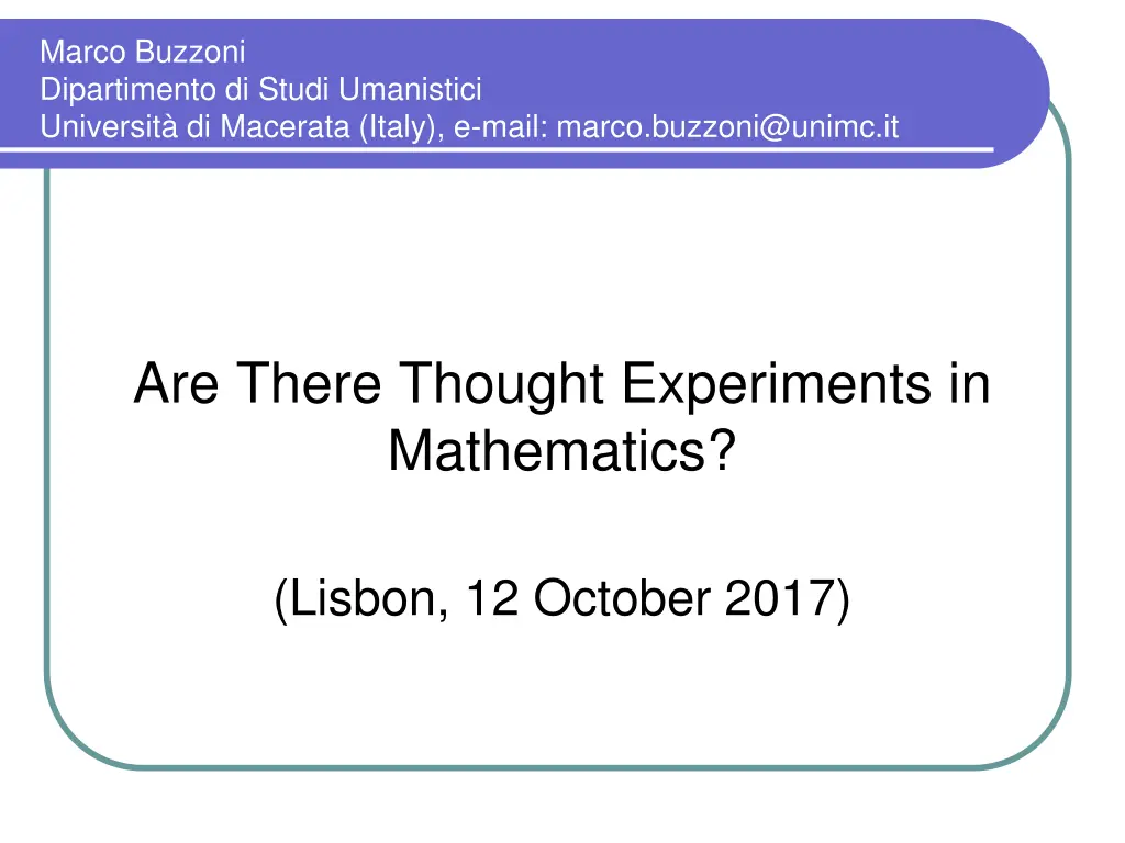 marco buzzoni dipartimento di studi umanistici n.w