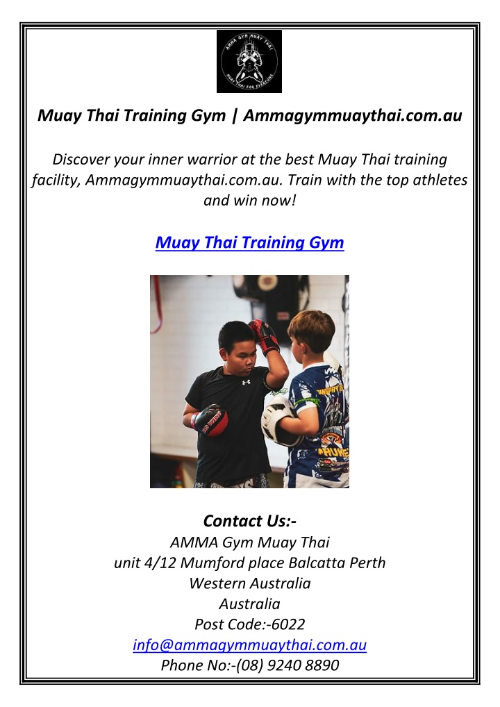 muay thai training gym ammagymmuaythai com au n.w