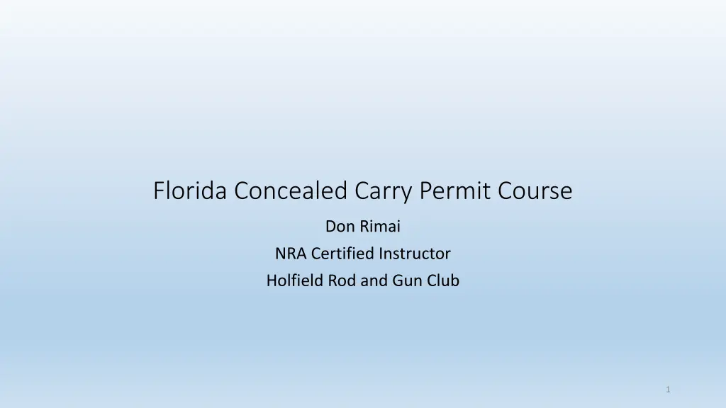 florida concealed carry permit course n.w