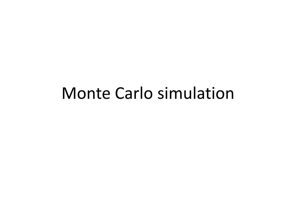 monte carlo simulation n.w