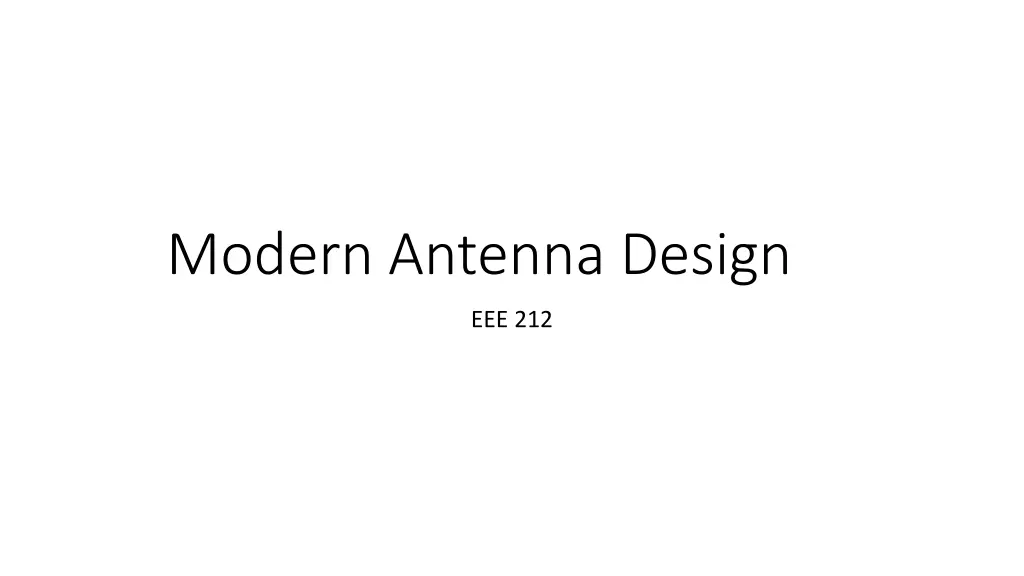 modern antenna design n.w