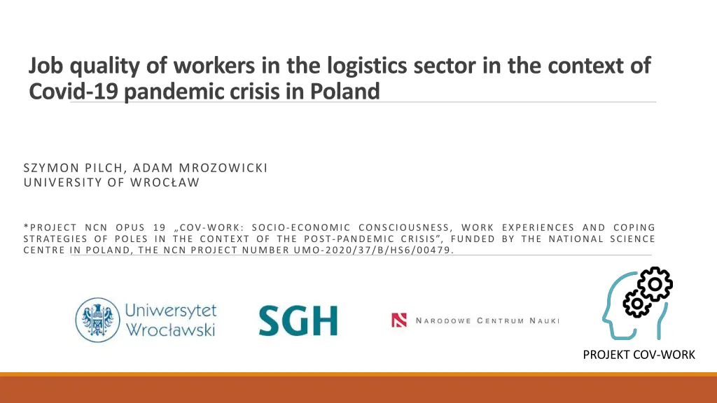 job quality of workers in the logistics sector n.w