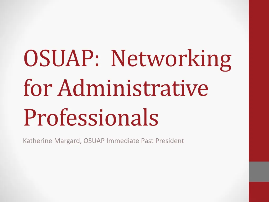 osuap networking for administrative professionals n.w