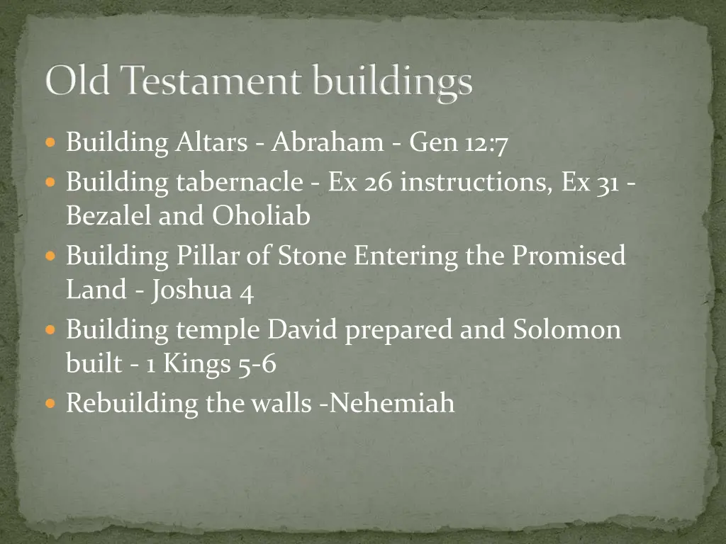 old testament buildings n.w