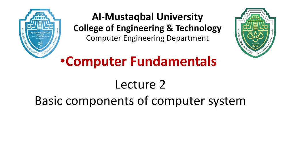 al mustaqbal university college of engineering n.w