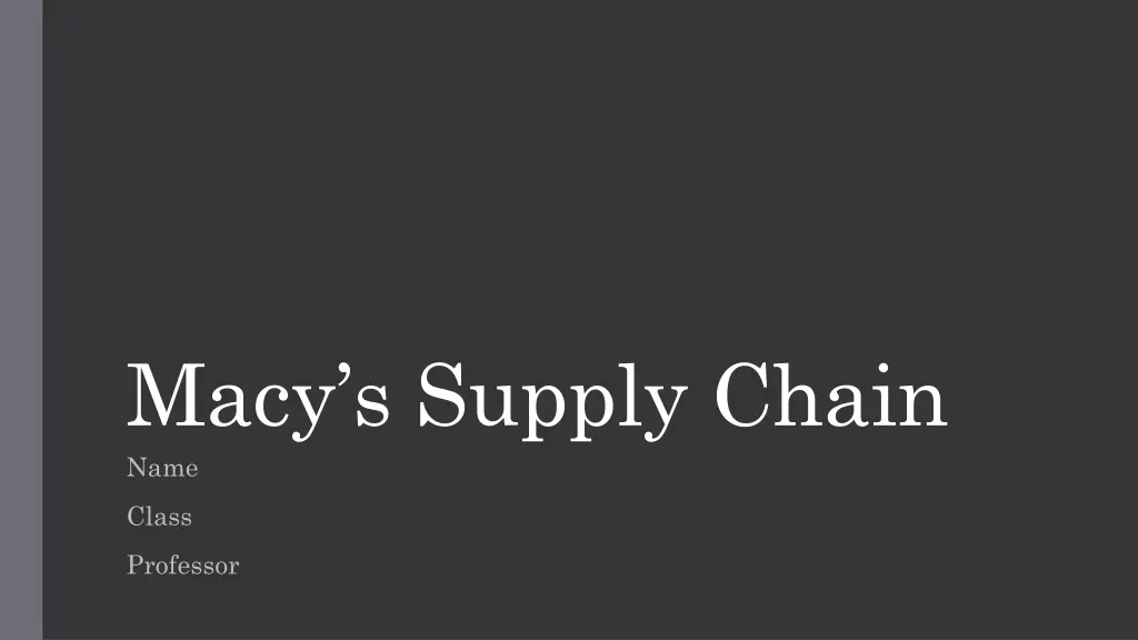 macy s supply chain name n.w