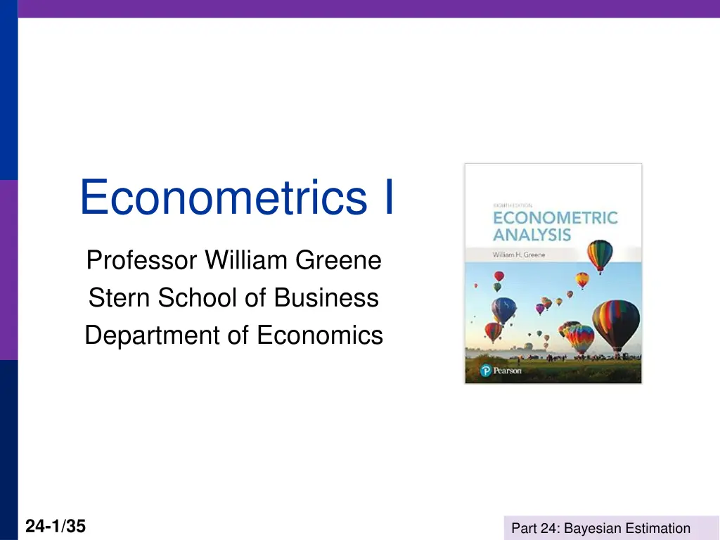 econometrics i n.w